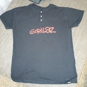 Gorillaz 3 Button Concert Tee Men's Large S/S Tee Used